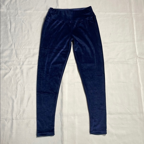 NEW Navy Blue Lightweight Velvet Leggings - Picture 3 of 9